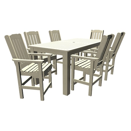 Highwood Usa Lehigh 7pc Rectangular Counter Height Outdoor Patio Furniture Dining Set 84 x 42 AD-ST7LH2CO5BA-WAE